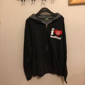 I Love Boobies keep-a-breast black/gray Hoodie